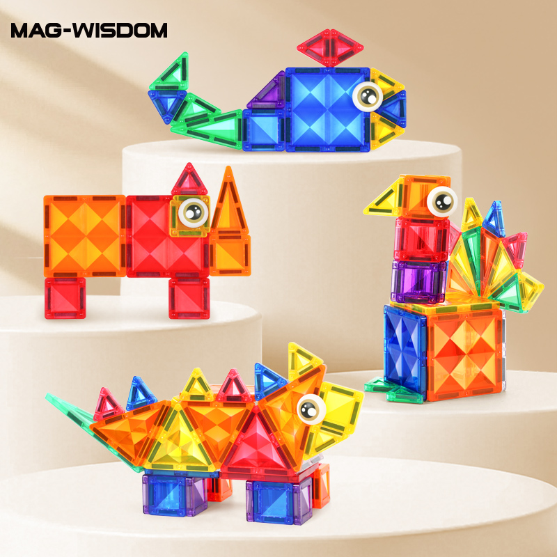 MAG-WISDOM Reise-Magnetbausteine Lernspielzeug 60-Teiliges ABS-Kunststoff-Set Reiseetui Mini Traditionelle Designs 3D