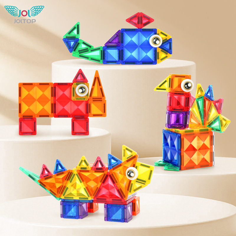 JOJ JOJTOP Reise-Magnetbausteine Lernspielzeug 60-Teiliges ABS-Kunststoff-Set Reiseetui Mini Traditionelle Designs 3D