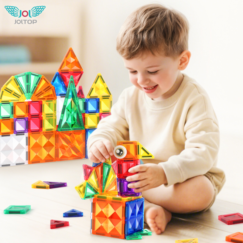 JOJ JOJTOP Reise-Magnetbausteine Lernspielzeug 60-Teiliges ABS-Kunststoff-Set Reiseetui Mini Traditionelle Designs 3D